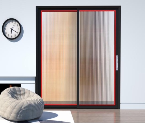 Narrow Frame Slim Frame Balcony Double Tempered Glass Exterior Interior Aluminum Sliding Patio Balcony Modern Bathroom Glass Metal Door