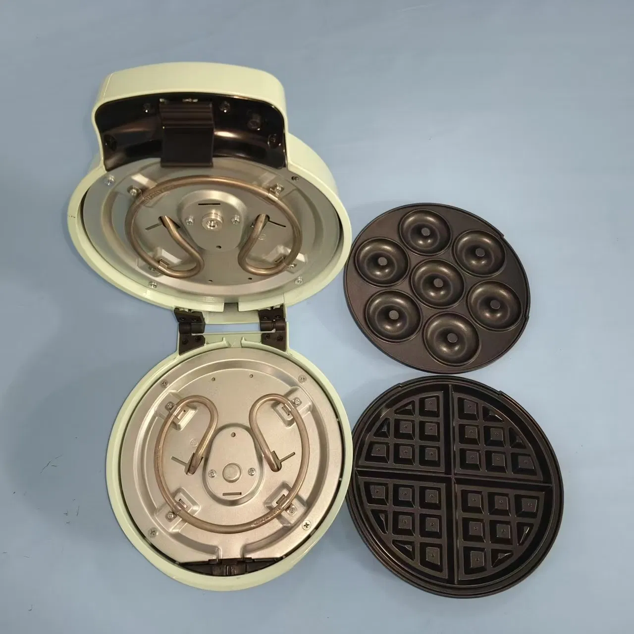 Waffles Maker with 10 Removable Plates, 5 in 1 Waffle Maker, Waffle, Heart Waffle, Donut, Waffle Cone, Pizza, 8" Non Stick Waffle Iron for Kids and Familiy
