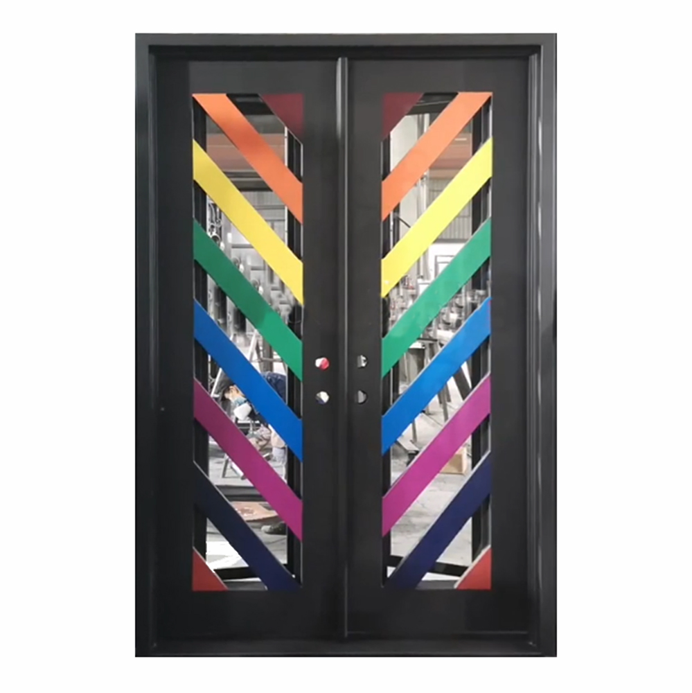 House Steel Grill Double Doors Design Simple Iron Door