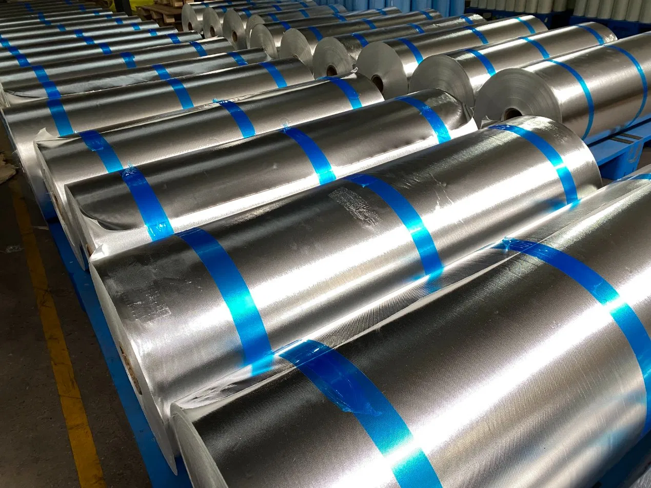 Adhesive Surface of High Quality Alu Foil Coated Fiberglass Fabric Tape Raw Material