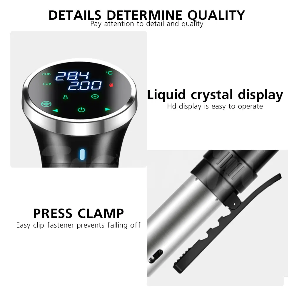 Tuya WiFi Stainless Food Grade Slow Cooker Sous Vide Stick Work with Smartlife with LED Touch Screen