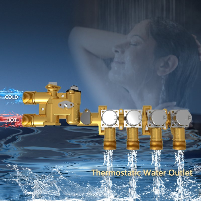 Stepon Bathroom Smart Control Thermostatic Shower Safety Rainfall SPA Concealed Install Package