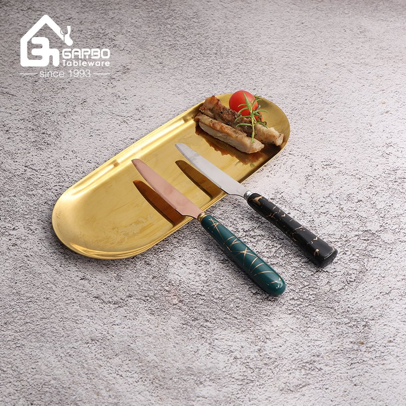 China Wholesale Restaurant Electroplated 410 Stainless Steel Steak Knife with Black Ceramic Handle Hotel Stainless Steel Serving Knife Fish Knife Bread Knife