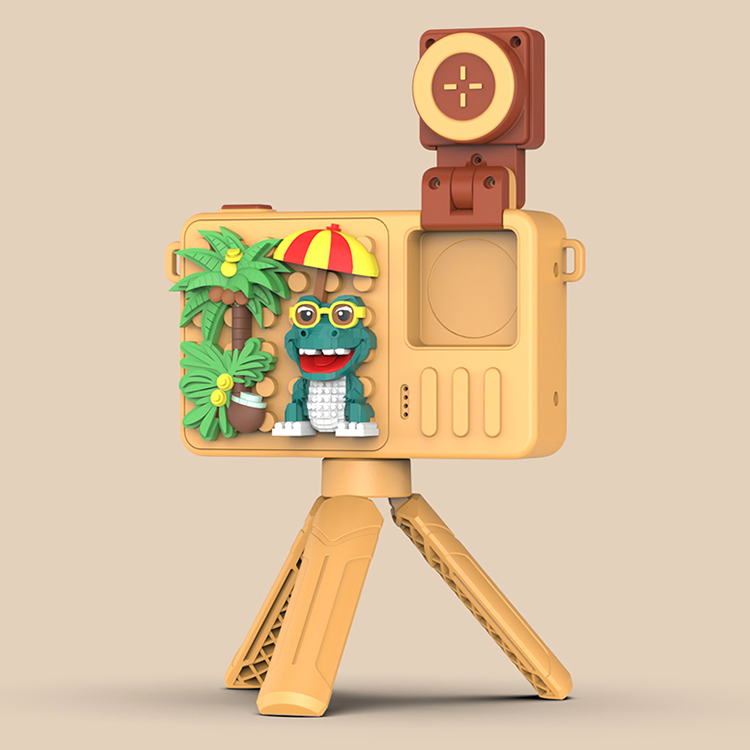 2024 Building Block Camera Factory Children Digital Cameras for Baby Kids 1080P HD Small Mini Camera with Tripod Birthday Gift