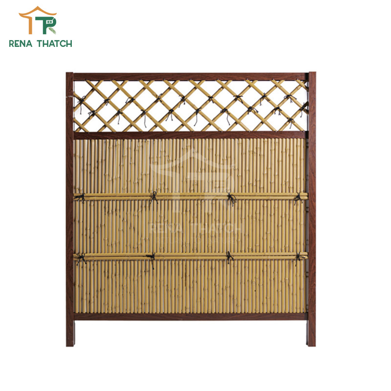 Wholesale Outdoor Artificial Bamboo Fence Plastic Bamboo Screen Faux Bamboo Privacy Fence Around Pool Attached to Chain Link