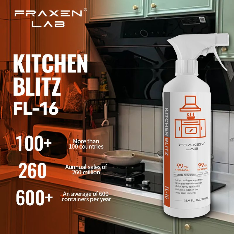 Multi-Purpose Kitchen Cleaner, Powerful for Removing Stubborn Stove Grease, Range Hood Spray, and Kitchen Foam Cleaner