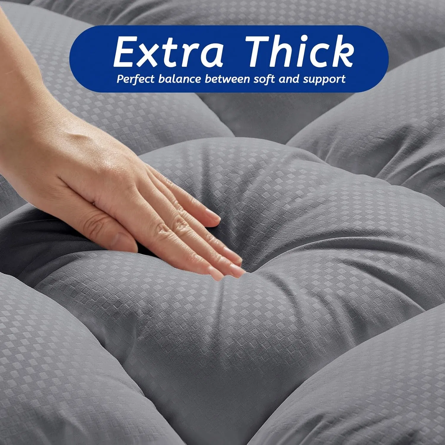 Bedroom Furniture Bedding Mattress Thick Mattress Topper Microfiber Polyester Bed Mattress Cover