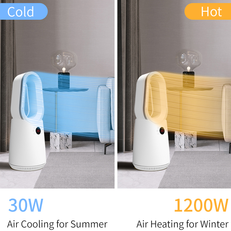 21/24/38 Inch Smart Fan and Warming Dual Purpose 2000W Night Light Office Room Portable Electric Bladeless Fan Heater