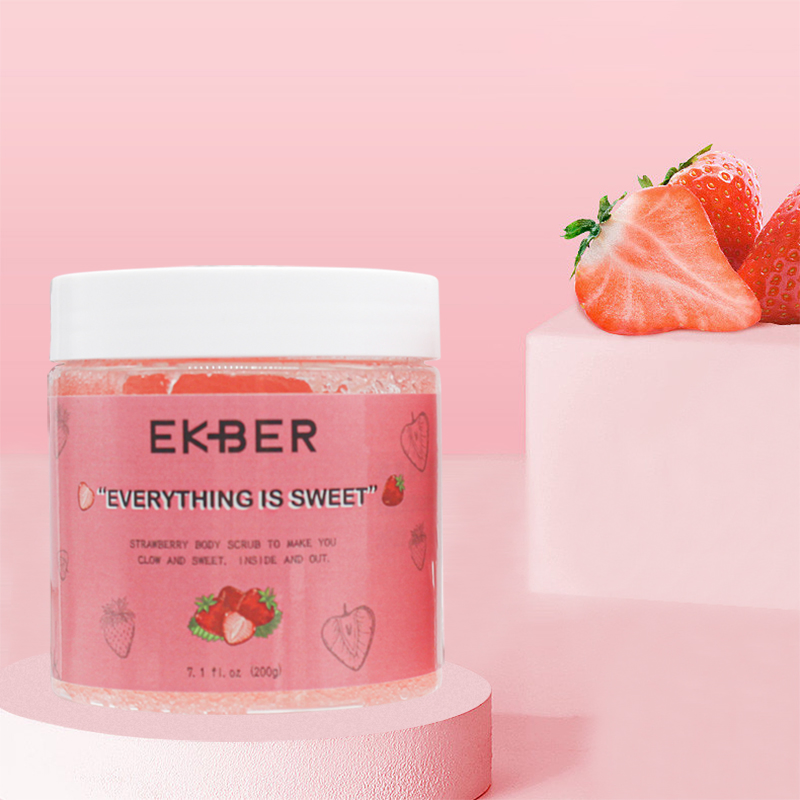 Customize Logo Skin Whitening Deep Cleaning Gentle Cleansing Body Scrub Natural Peach Strawberry Body Scrub