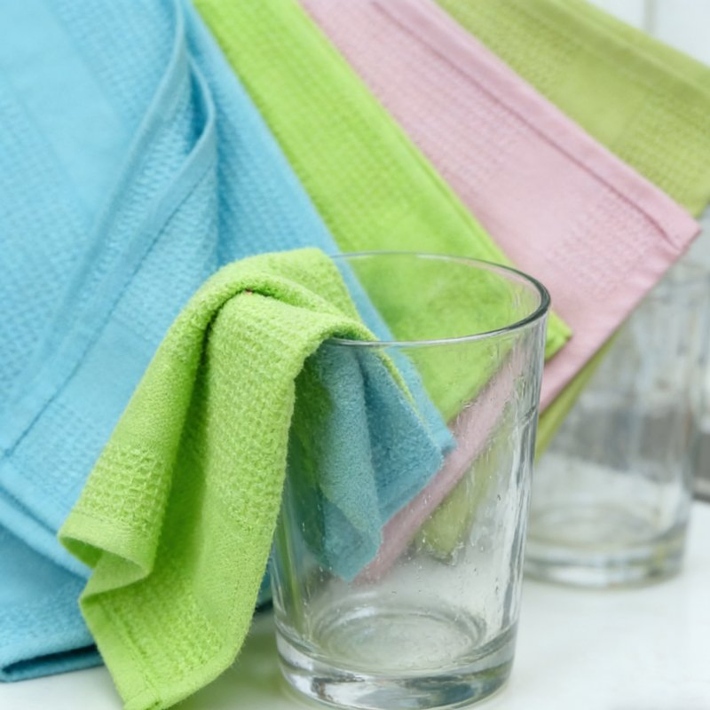 Waffle Weave Microfiber Cleaning Cloth, Lint-Free Absorbent Glass Towel