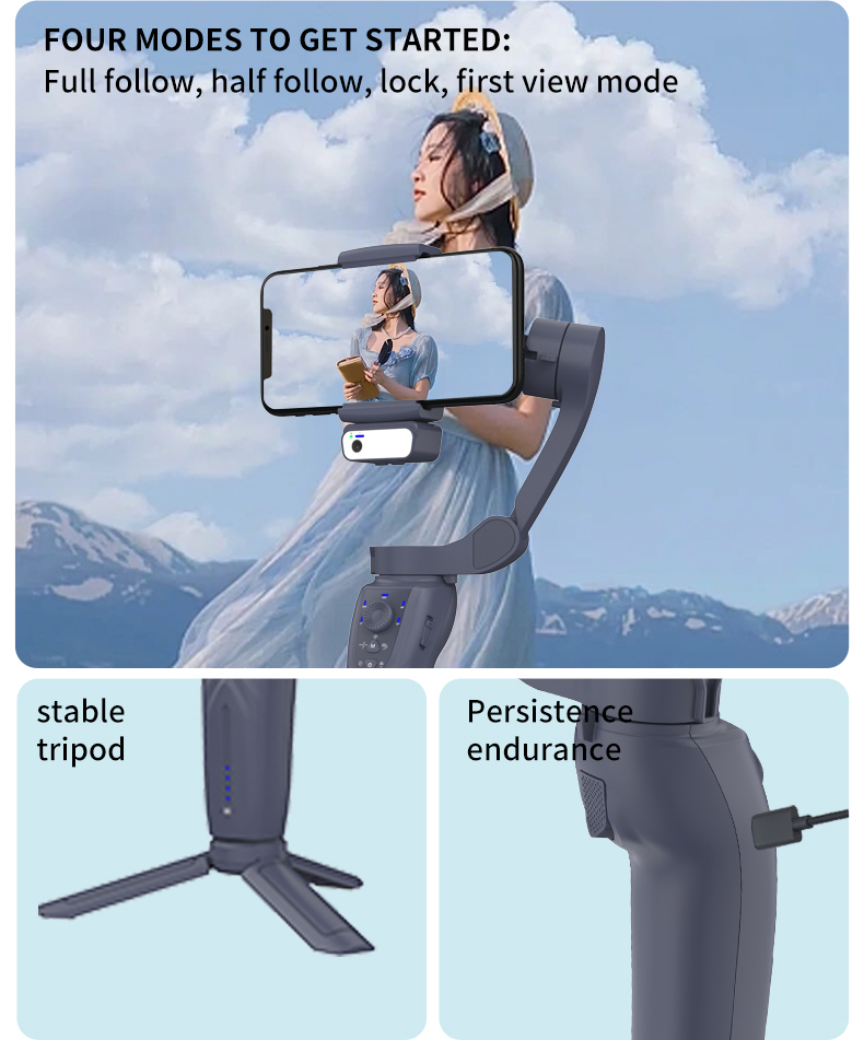 Стабилизатор-монопод F12 с Bluetooth для смартфонов