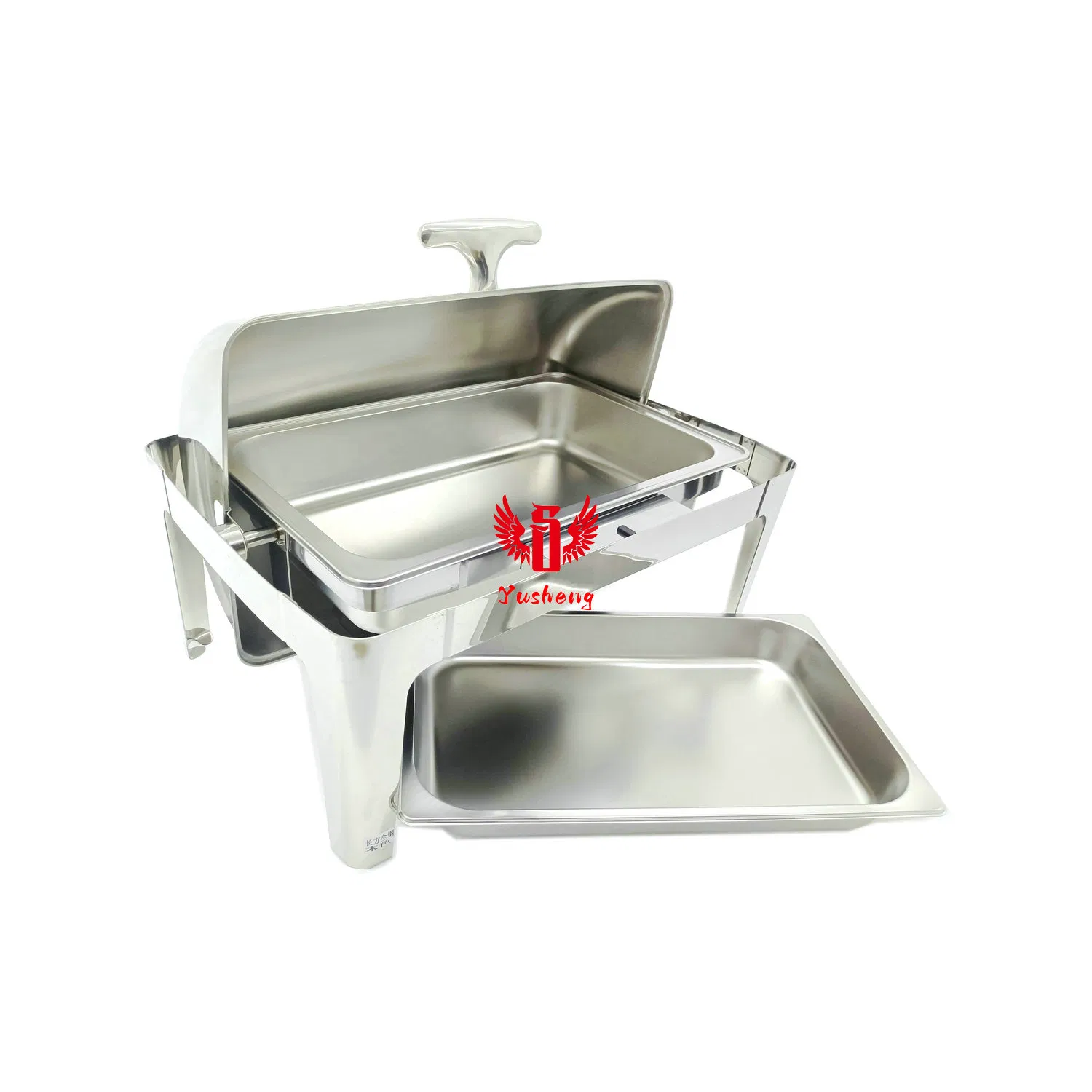 201 Unvisible Lid Rectangular Silver Stainless Steel Buffet Chafing Dish Factory Offer