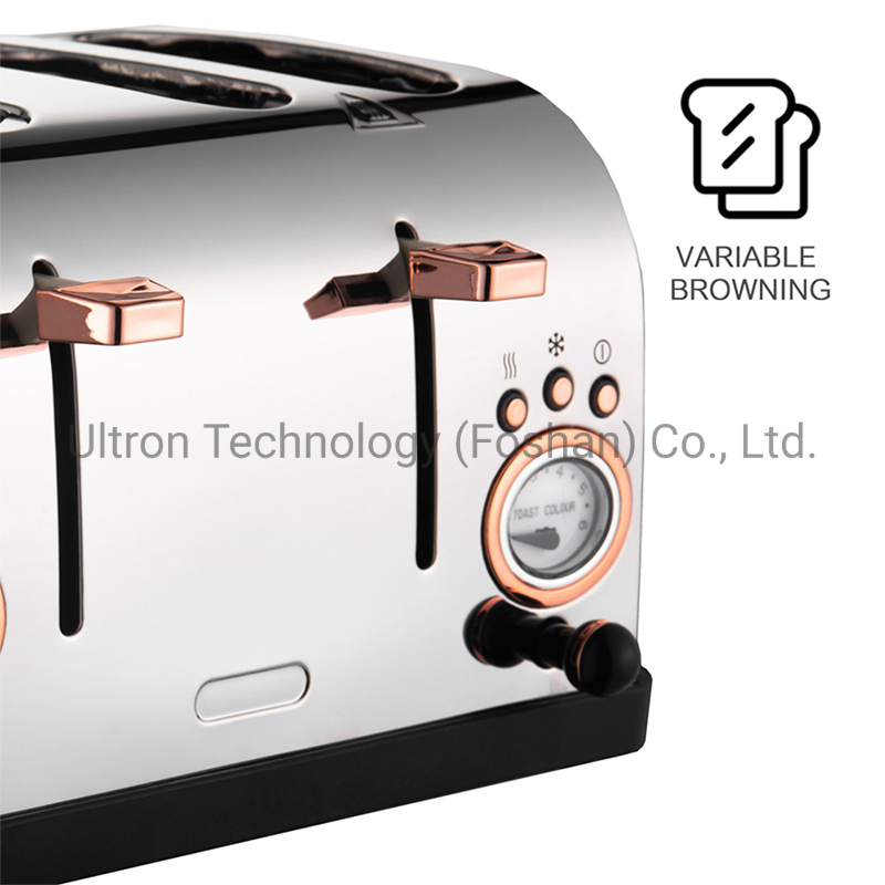 Stainless Steel Kettle and 4-Slice Toaster Set with Home Appliance