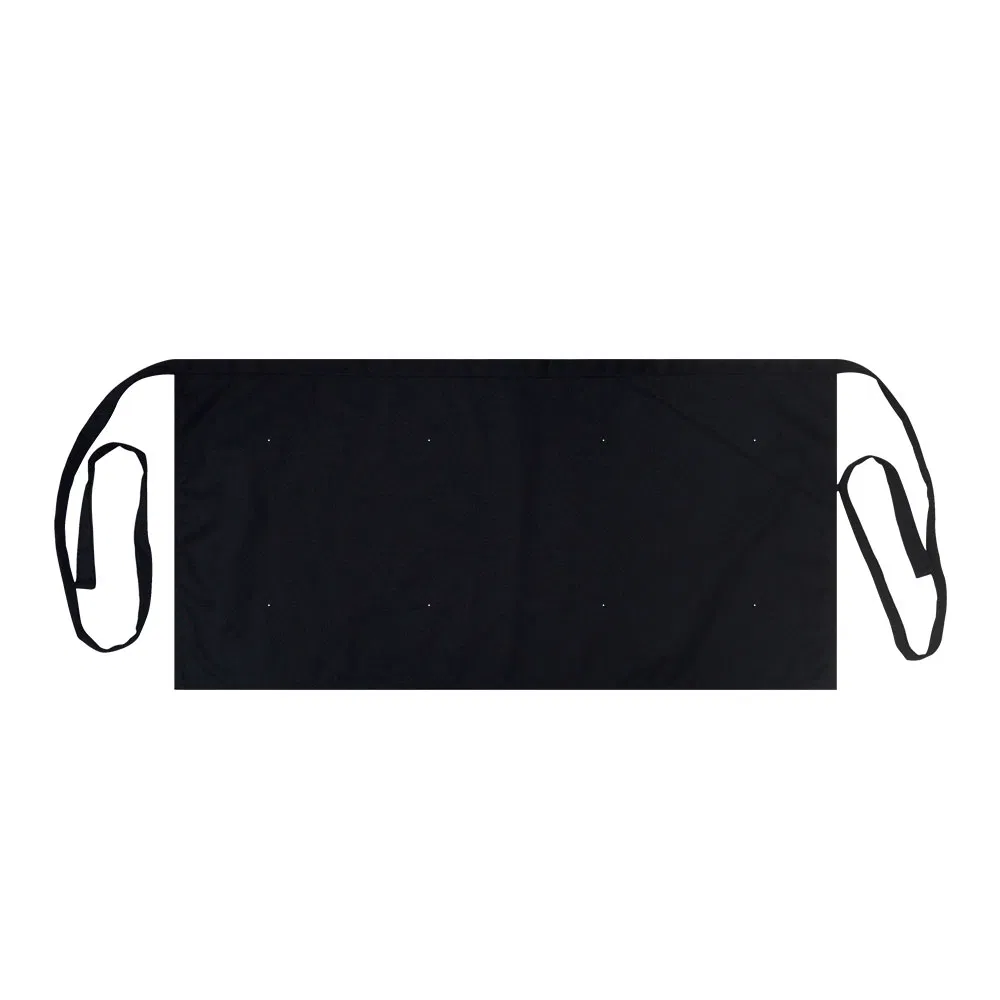 Black Half Short Waist Apron Kitchen Pockets for Tools Wear-Resistant in Stock
