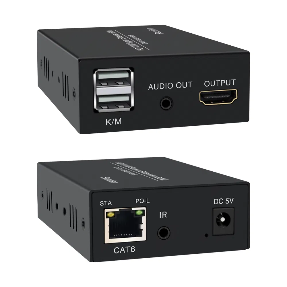 HDMI-Kvm 60m Extender with IR Extension and Audio Separation Output Function Video Splitters & Converters