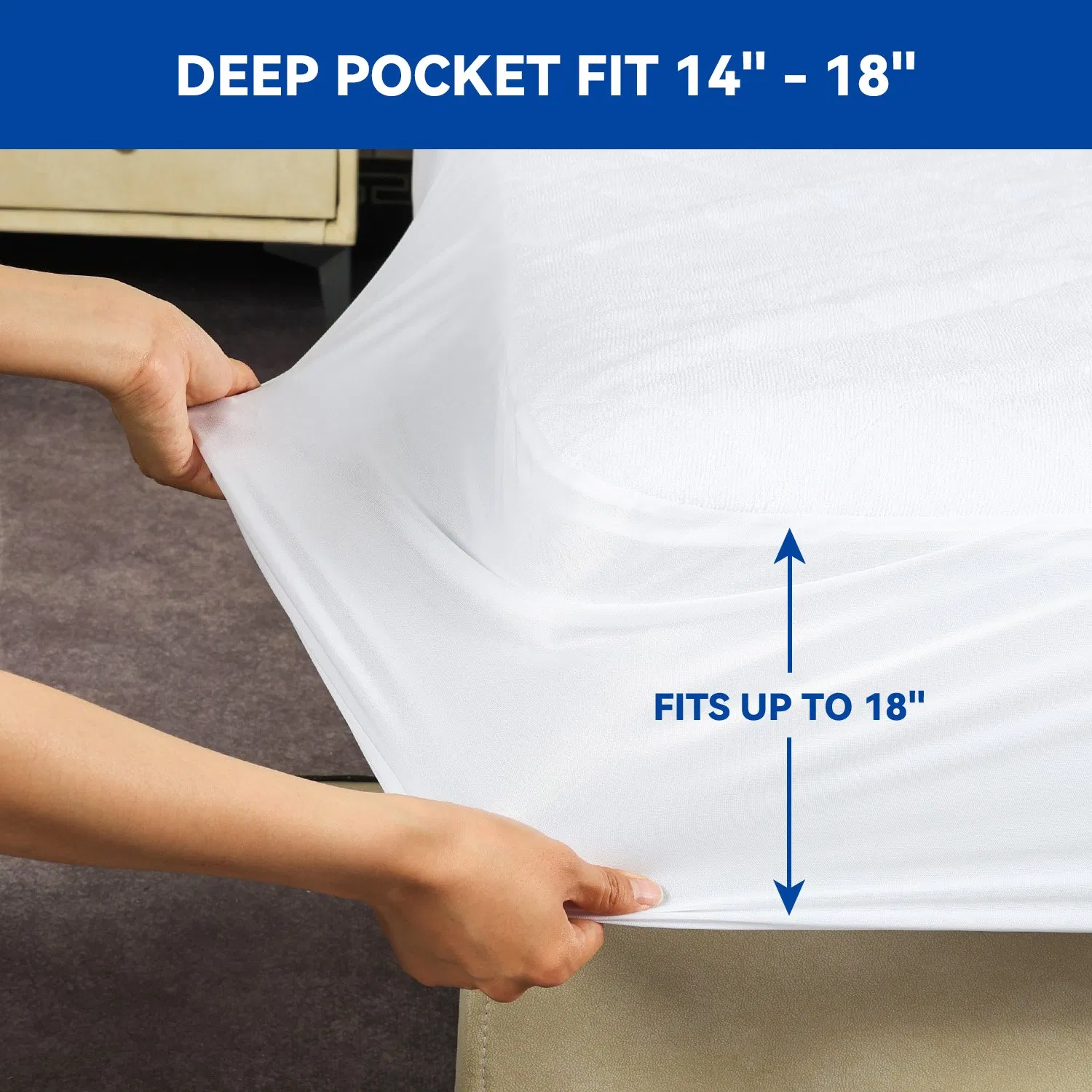Premium Quilted Waterproof Deep Pocket Mattress Protector Cover Pad Queen Size