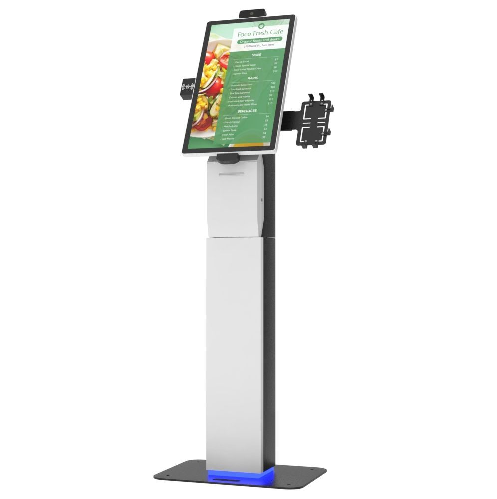 Floor Stand Wall-Mount Desktop Options Qr Scanner POS Touch Screen Printer Electronic Self-Service Screen Payment Terminal Kiosk