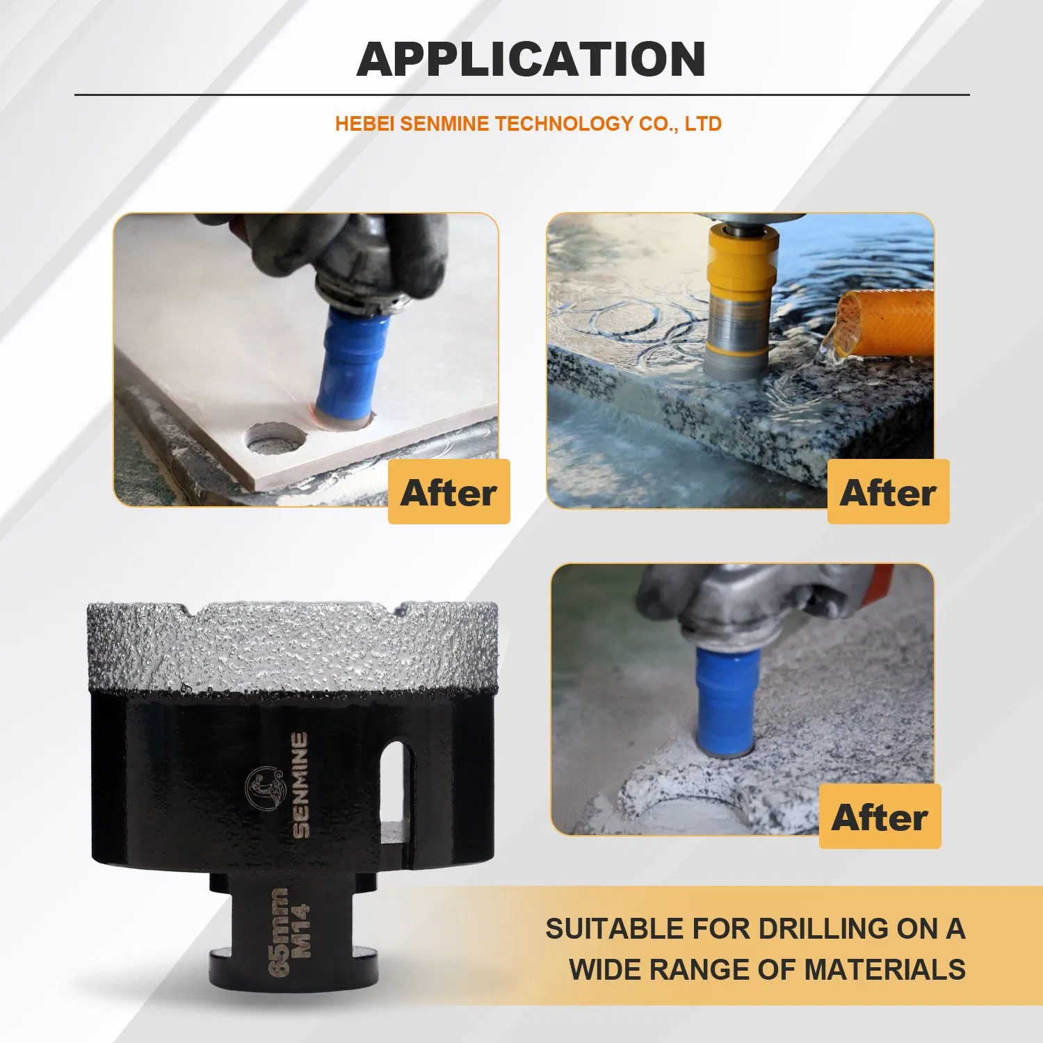 Delivers Precise Holes in Hard Materials with Ease Made Marble Vacuum Brazed Core Drill Bit