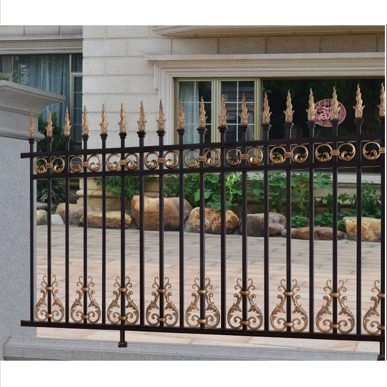 Factory Supply Custom Black Powder Coated Steel Aluminum Fence Cutting Edge Metal Iron Enclosure & Handrails for Outdoor Use