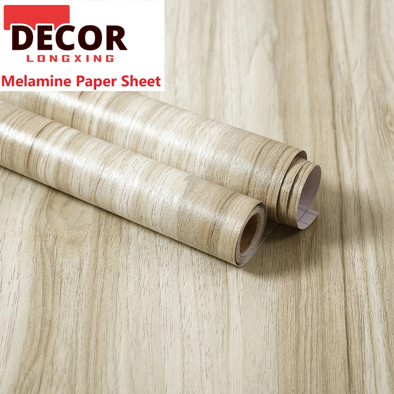 Factory Hot Sale Melamine Paper 60g 70g 80g 90g 100g Wood Grain Solid Color Melamine Impregnated Paper for MDF HPL