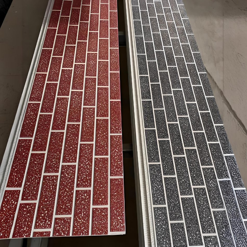 Latest Chinese Exterior Wall Decorative Wall Cladding New Construction Building Material Long Life 3D Metal Polyurethane Sandwich Panel with Thermal Insulation