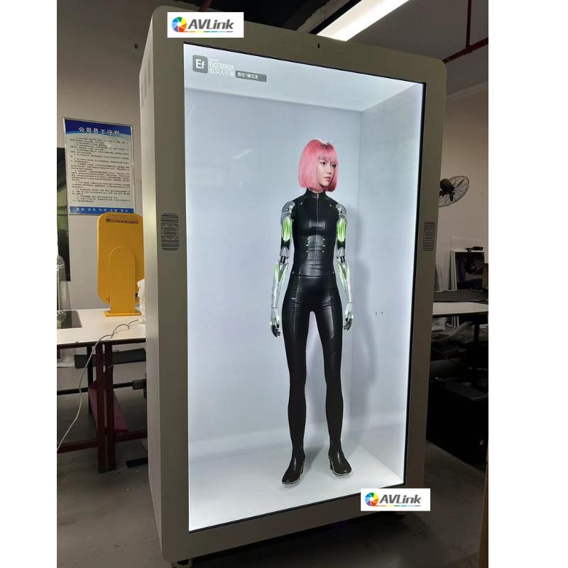 Indoor LCD Screen Advertising Display Totem Digital Signage Transparent LCD Display Showcase