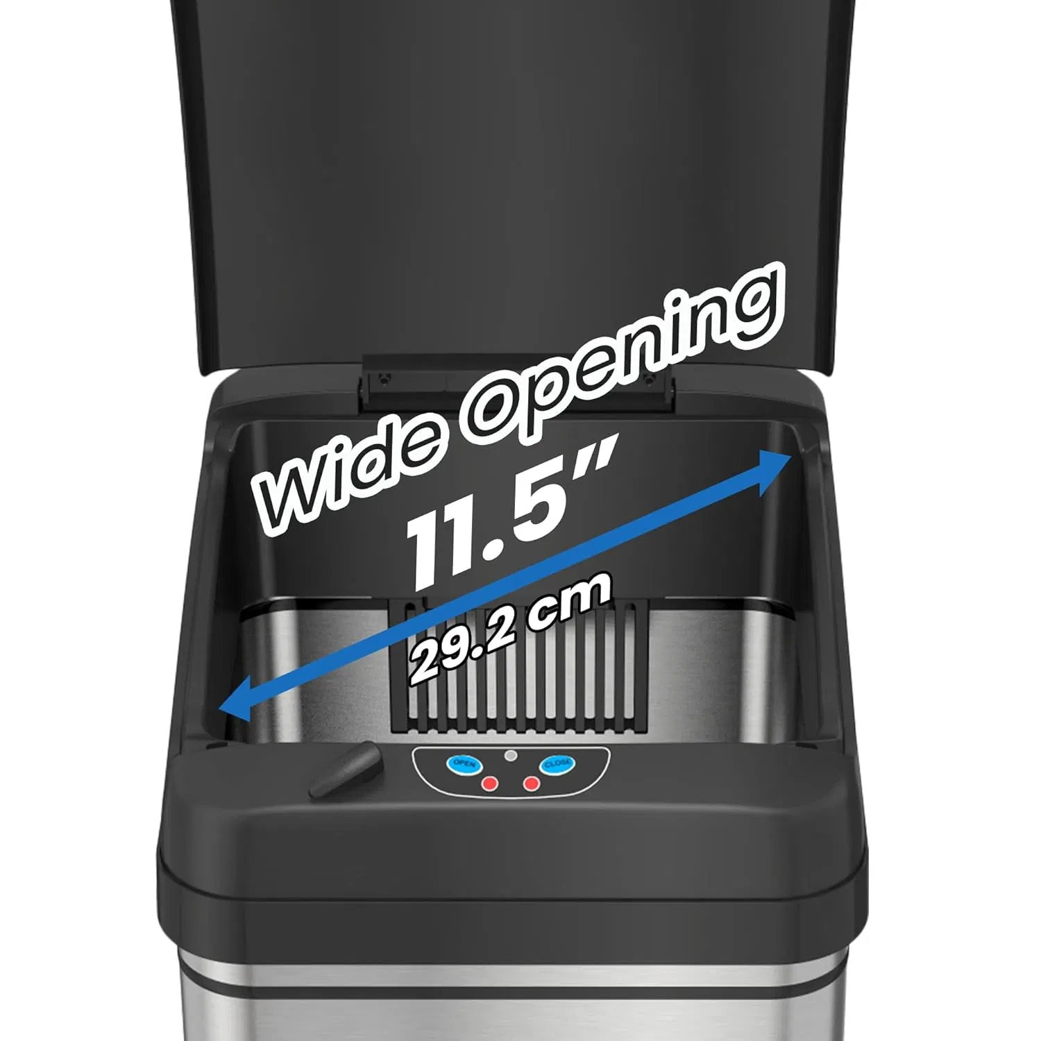 Itouchless 13 Gallon Kitchen Trash Can with Lid and Odor Filter