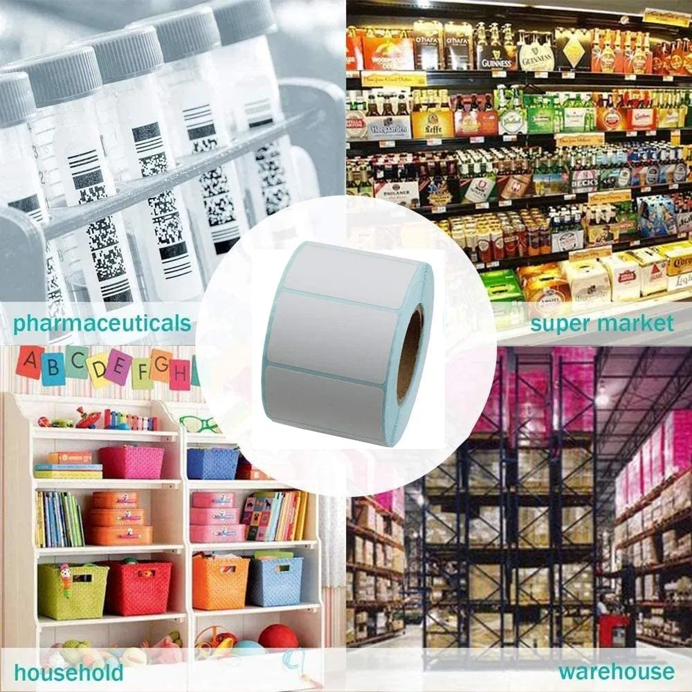 Customized Size Compatible Self Adhesive Paper 58*40 80*50 Barcode Sticker Thermal Label