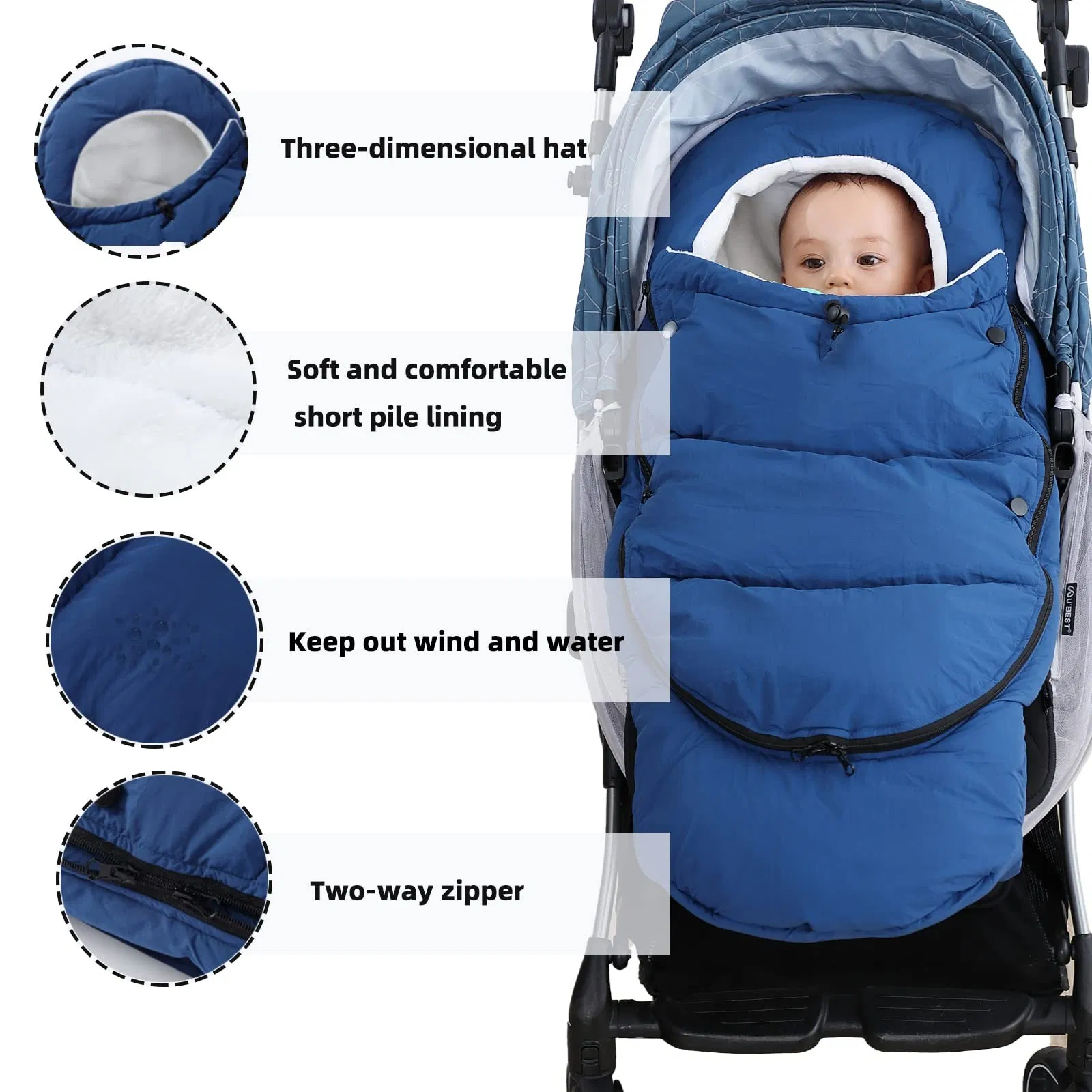 Advanced Thickened Warm Stroller Blanket Toddler Removable Newborn Baby Sleeping Bunting Bag