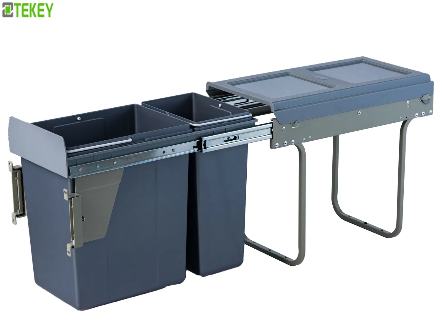 Tekey Cupboard Trash Collector Sliding Rack Trash Can Kitchen Cabinet Accessories Plastic Waste Bin Pull out Bins Organizer Trash Bin Kitchen Waste Storage Bin