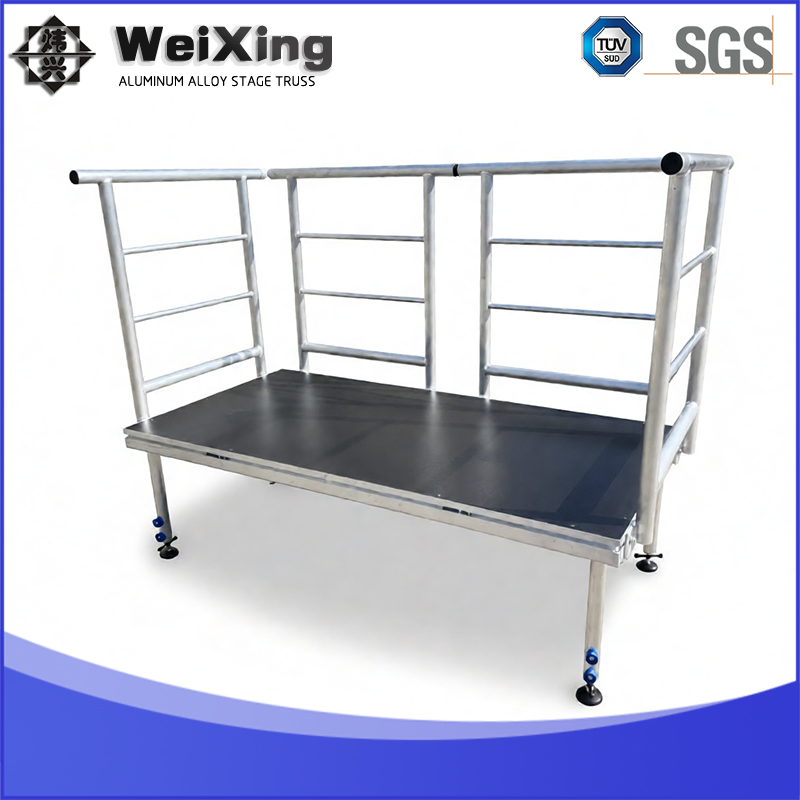 Portable Quick Install Aluminiuim Alloy Concert Events Stage Deck Outdoor Indoor DJ Stage Truss Display Platform with Railing and Skirt
