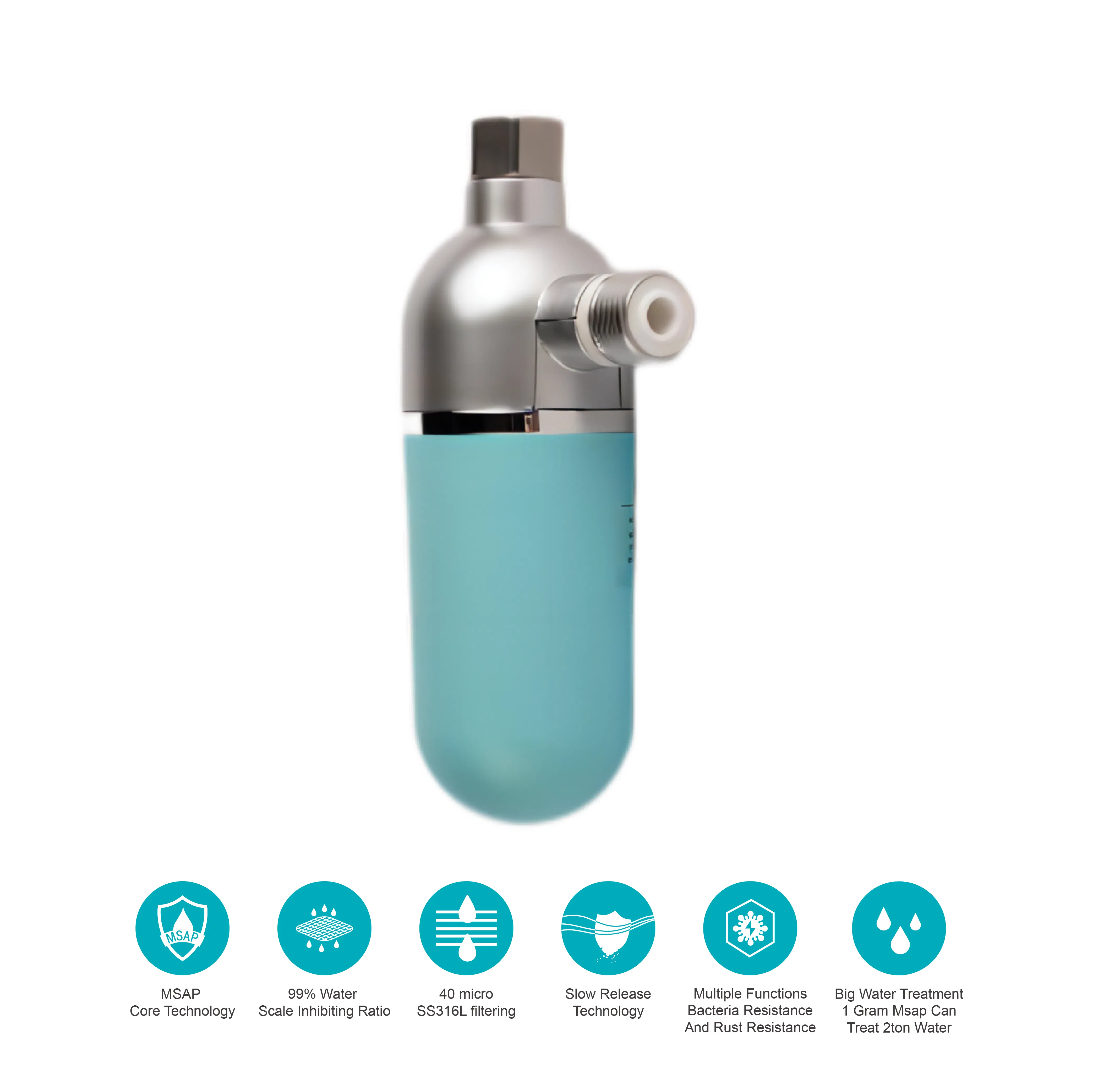 40 μm Screen Metal Shell 99% Rrmoval Hard Water Chlorine Shower Filter Bathroom