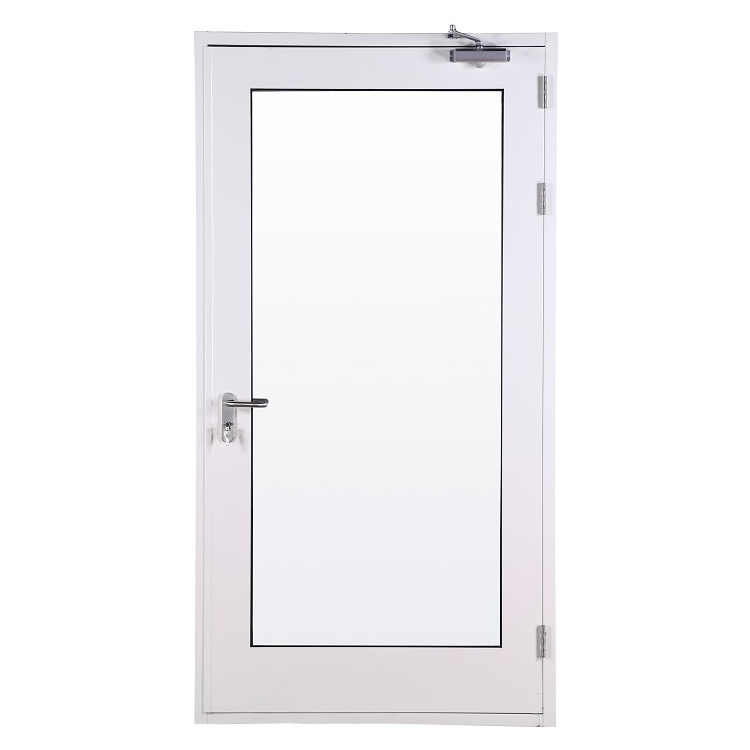 Fireproof Large Glass Panel Metal Doors Tempered Glass Steel Doors for Hospital, School, Lab