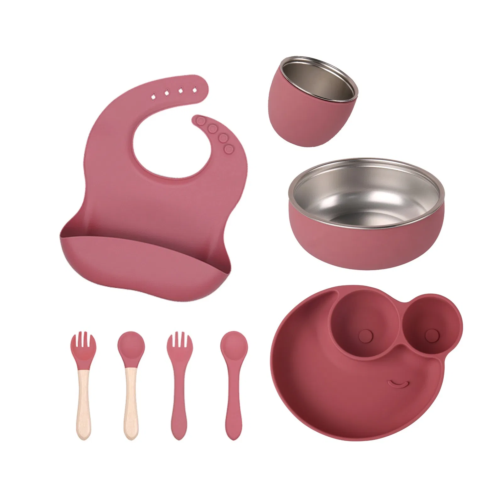 Kid-Friendly Stainless Steel Bowl Featuring a Happy Face