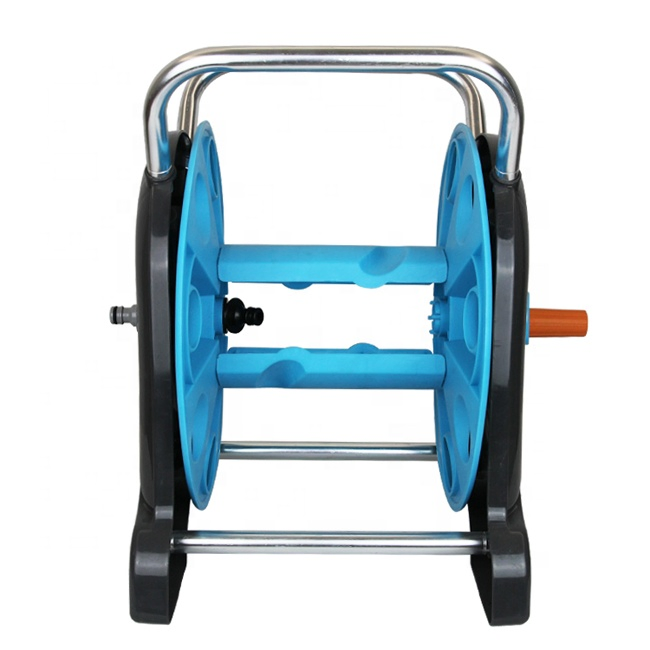 Small Portable Hand Crank Lay Flat Home Garden Irrigation Water Hose Reel