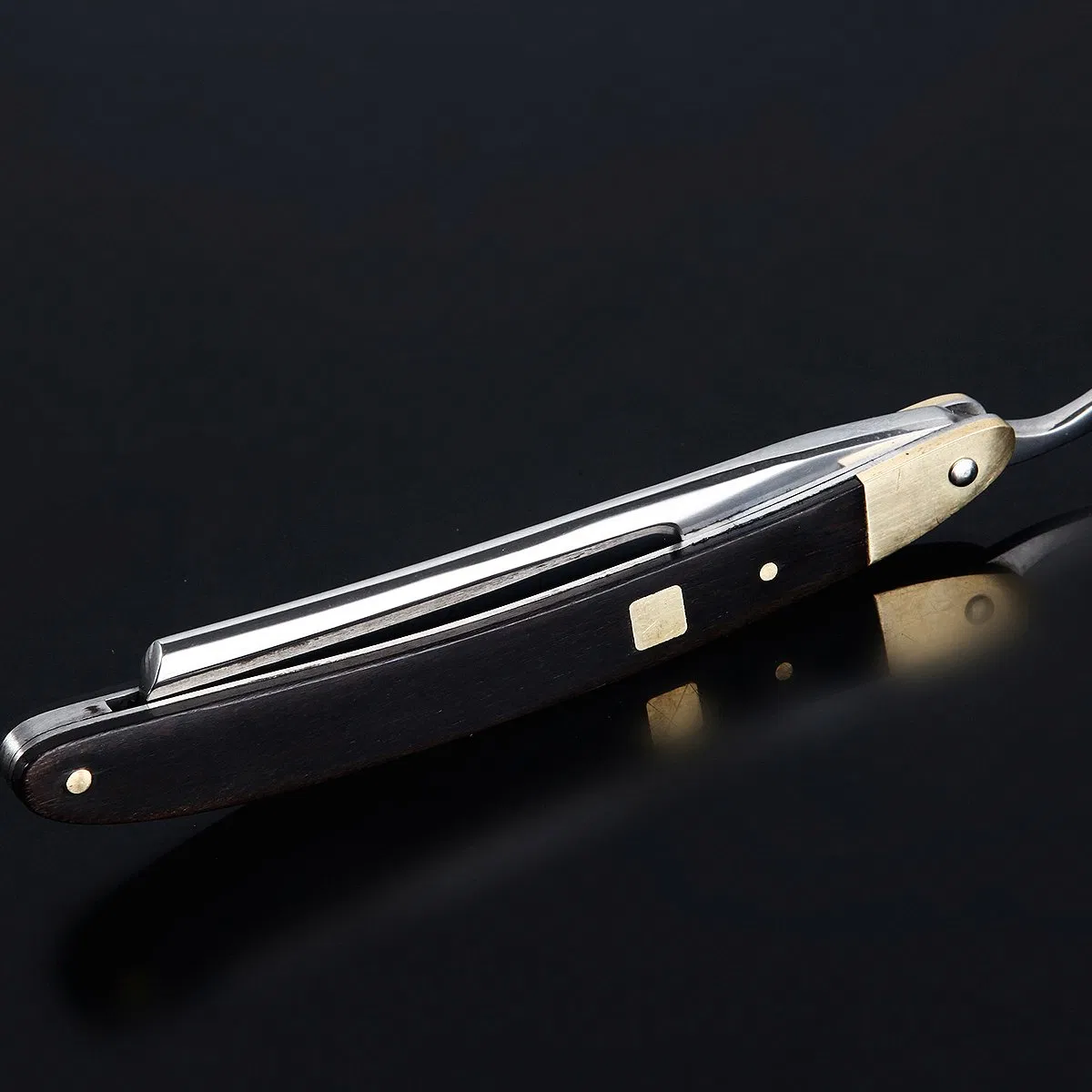 Classic Safety Straight Barber Razor Shaver Knife with Wood Copper Handle