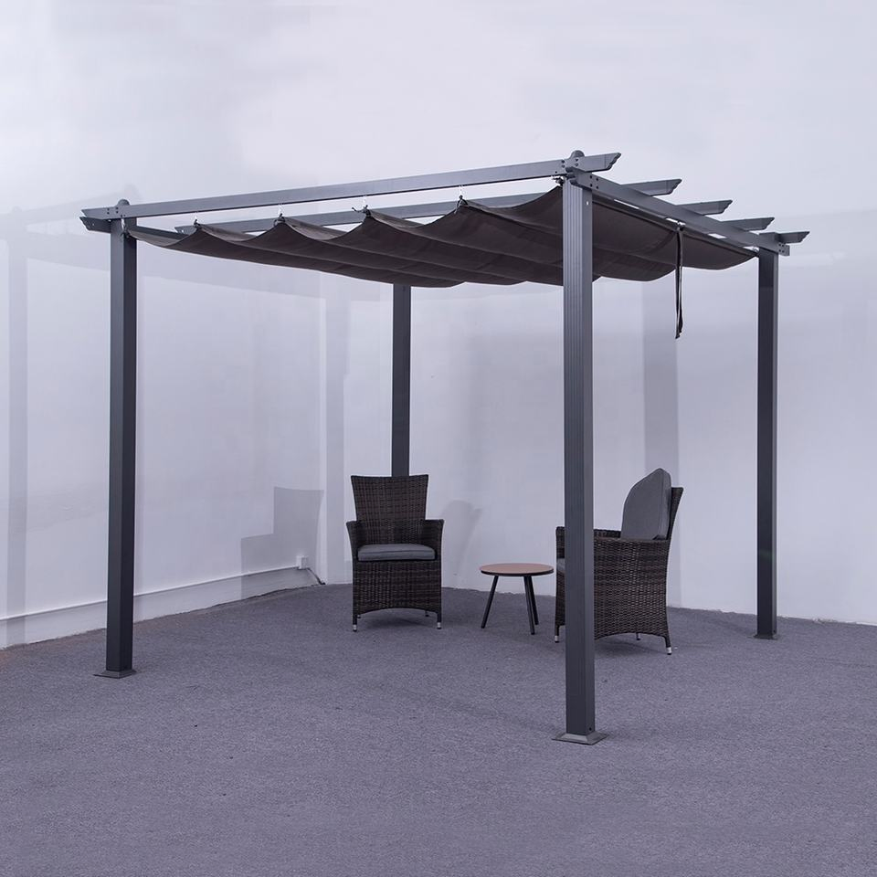 Aluminum Frame Systems Pavilion with Retractable Sunshade Pergola