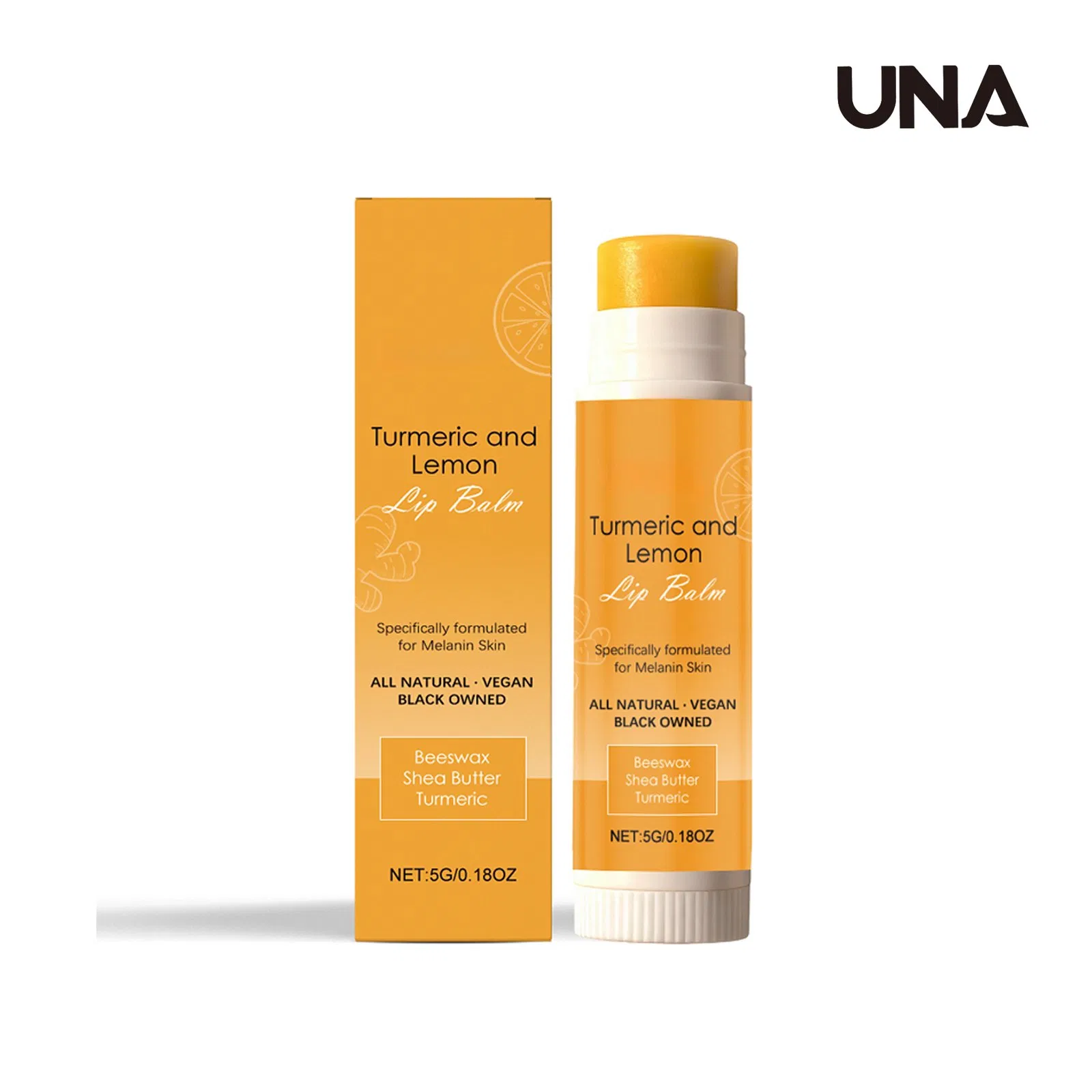 Turmeric Lemon Lip Balm - Moisturizing and Brightening, Softens Lip Skin, Daily Moisturizing, Exfoliates Dead Skin
