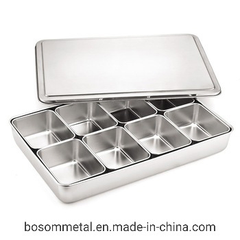 Large Capacity Stainless Steel Spice Box with Lid Spice Containers with Spoons