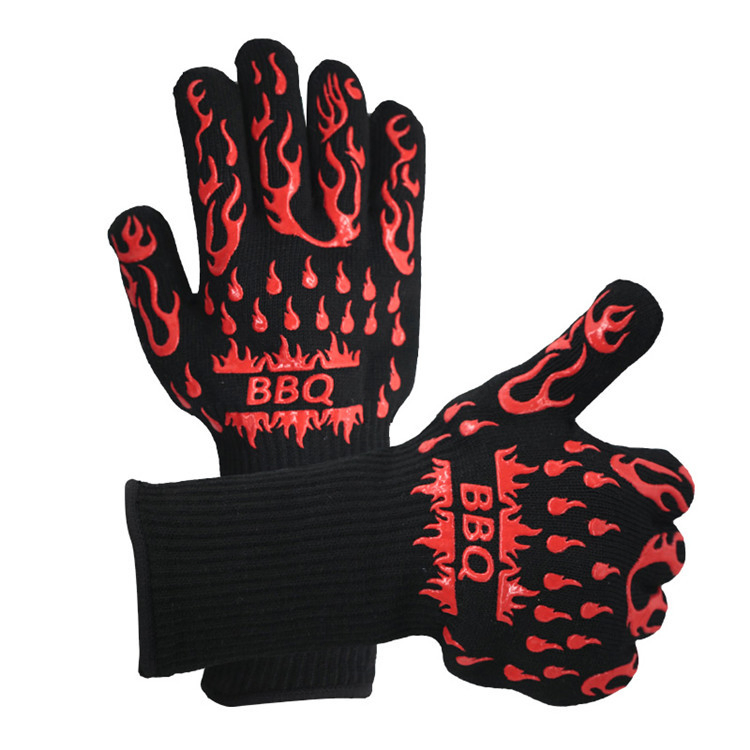 Kitchen Non-Slip Silicone Cooking Glove Heat Resistant Grill BBQ Gloves