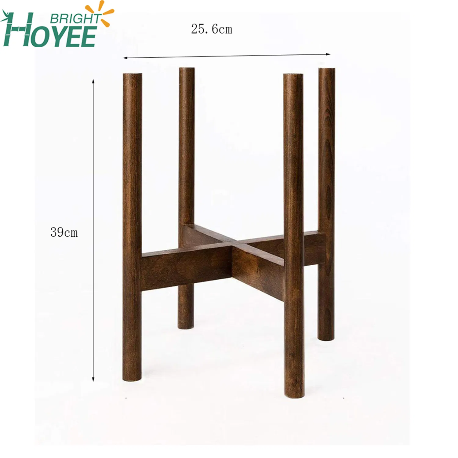 Bamboo Plant Stand MID Century Wood Flower Pot Holder Dark Brown
