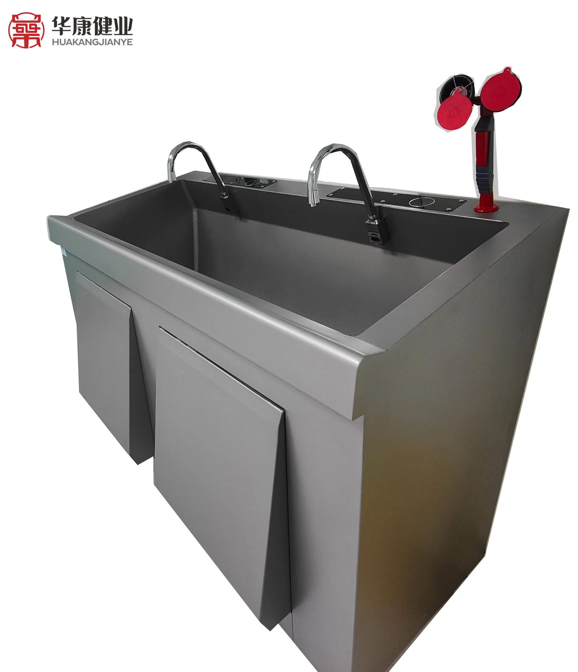 Hospital Surgical Scrub Sink with Eye Wash Station Foot Pedal Sensor Knee Control