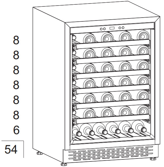 135L 54 Bottles Single Zone Household or Commercial Wine Refrigerator Cooler