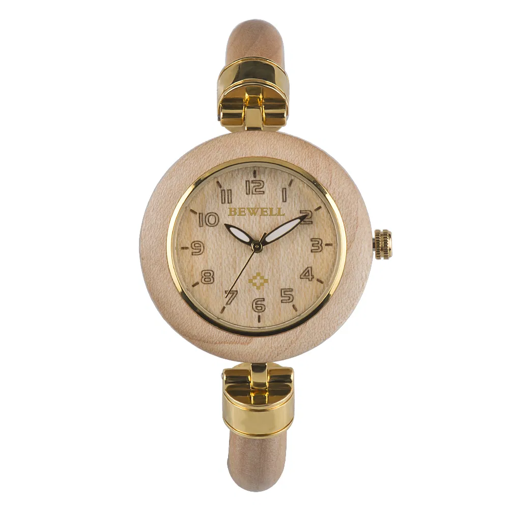 Minimalist Bewell Wooden Watch Stainless Steel Luxury Ladies Watches Quartz Maple Wood Watch for Women Online