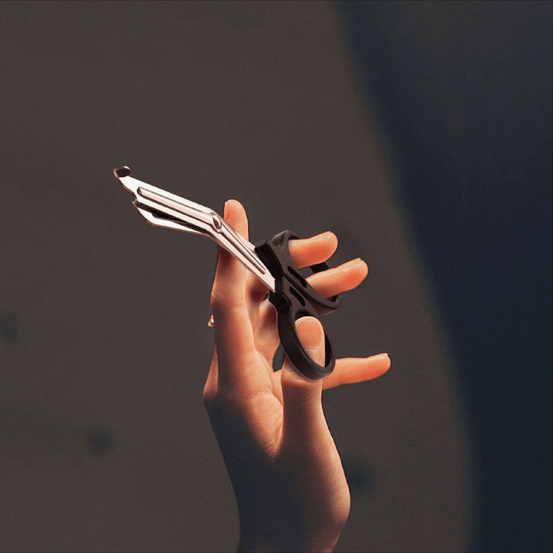 Medical First Aid Autoclavable Bonded Bandage Shears Bent Stainless Steel Gauze Scissors