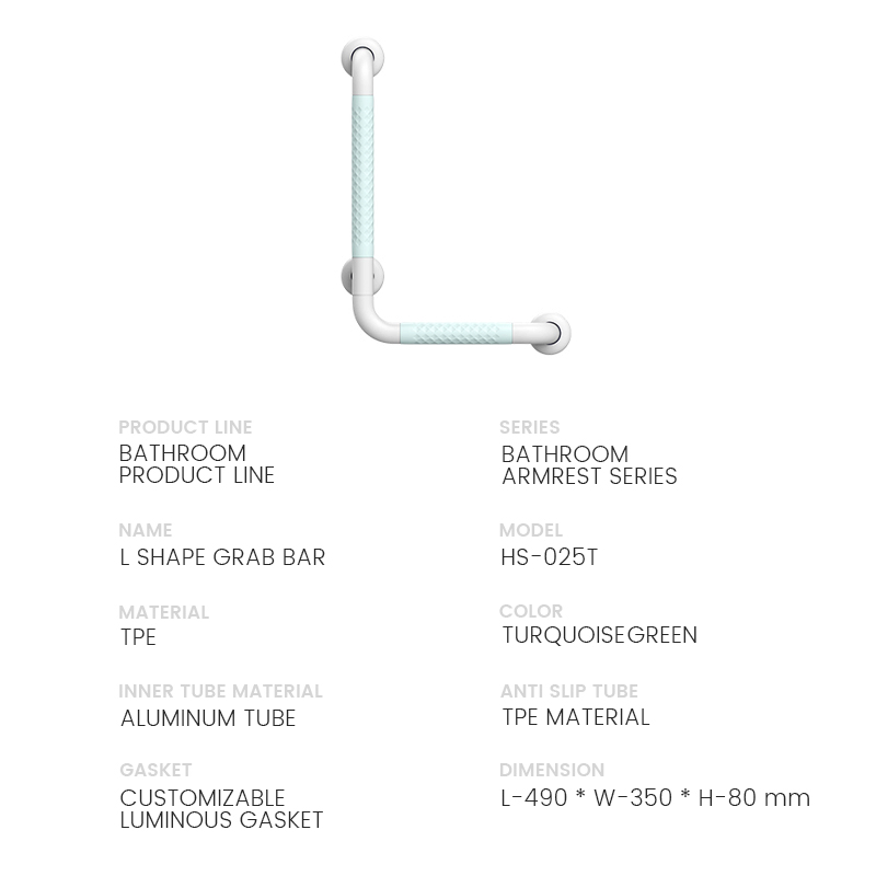 Anti-Bacterial ABS Nylon Grab Bar - Ideal for Medical & Senior Care Facilities