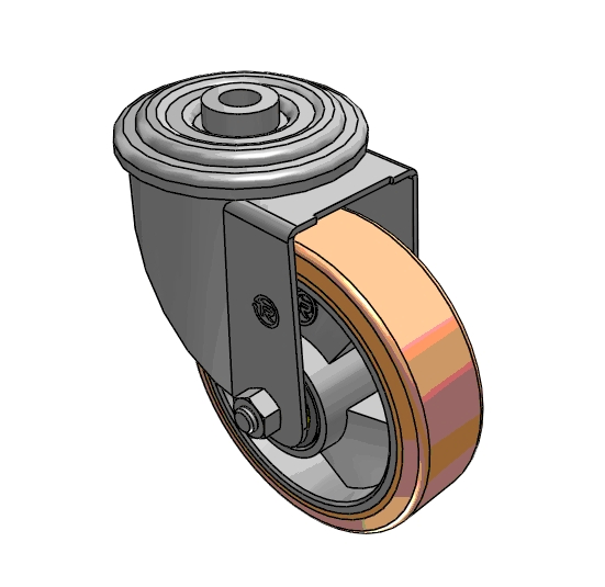 Yikong Tr 100mm Polyurethane Trolley Industry Caster Wheel 200kg Capacity for Agv AMR