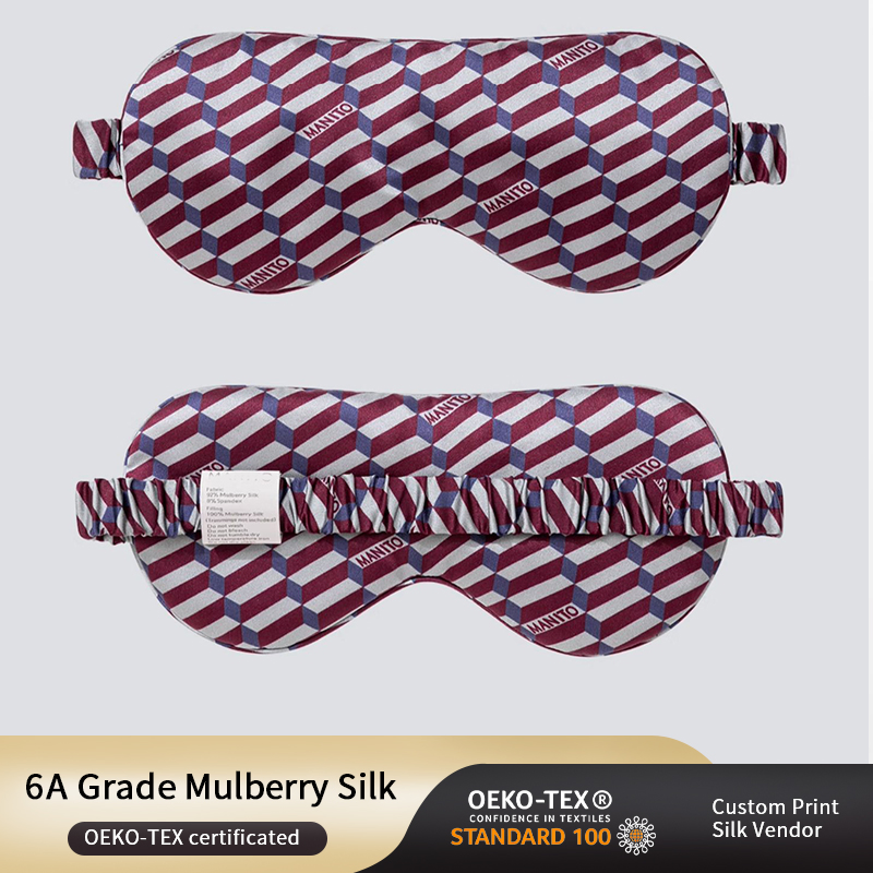 Upscale Printed Mulberry Silk Charmeuse Fabric Sleep Eye Mask