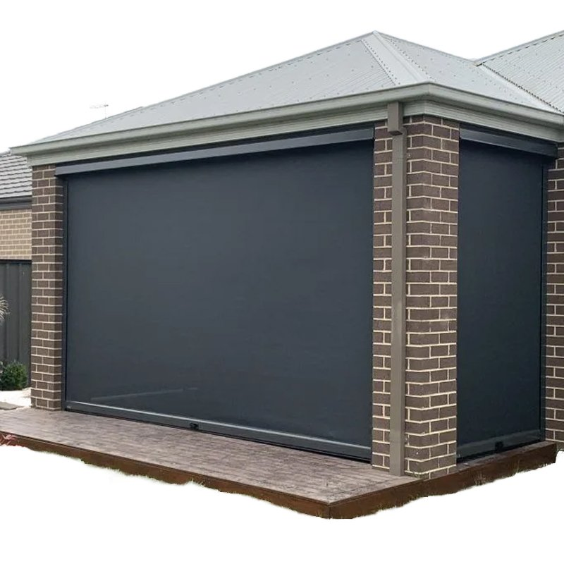 Motorized Blinds Frame Aluminum Patio Outdoor Zipped Screen Roller Motorized Side Shutter Shades