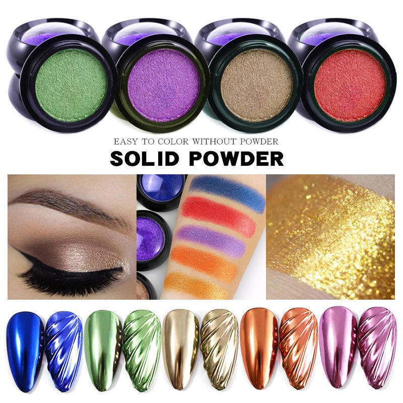 Nail Powder Magic Mirror Glitter Pigment Laser Powder for Nail Art Beauty Holographic Powder Nail Art Decpratipn Nail Solid Powder